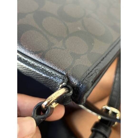 COACH F34938 Signature File Crossbody Leather Bag Brown Black CC No Hang Tag! - Picture 3 of 11